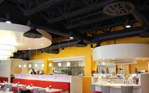 NEX-C Painted Black With Conical Plenum Exposed Duct Restaurant