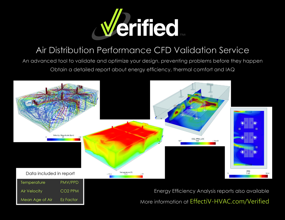Verified - Air Distribution Performance CFD Validation Service by EffectiV